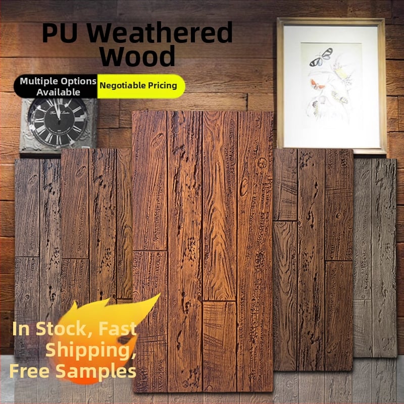 Antik tégla falpanel PU felülettel, fa mintázat, Európai klasszikus stílus, matt felület, poliuretán kivitelezés