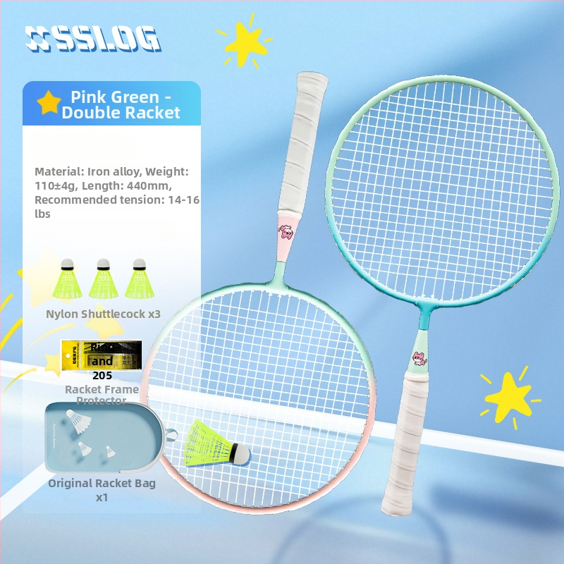 Detská raketa na bedminton pre deti – rám z železnej zliatiny, hmotnosť 95–100 g, úchop G3