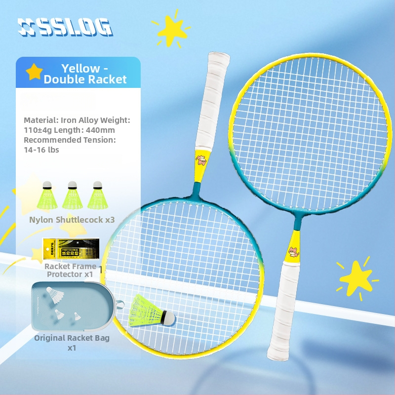 Detská raketa na bedminton pre deti – rám z železnej zliatiny, hmotnosť 95–100 g, úchop G3