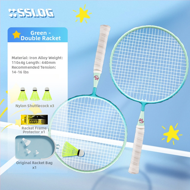 Detská raketa na bedminton pre deti – rám z železnej zliatiny, hmotnosť 95–100 g, úchop G3