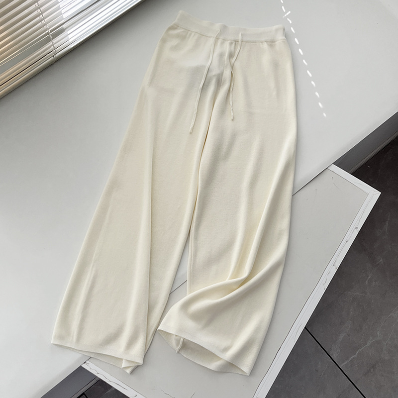 Pantaloni casual pentru femei din lână, croială largă, talie medie, amestec lână-poliester 30–50%, brand X-Doublee