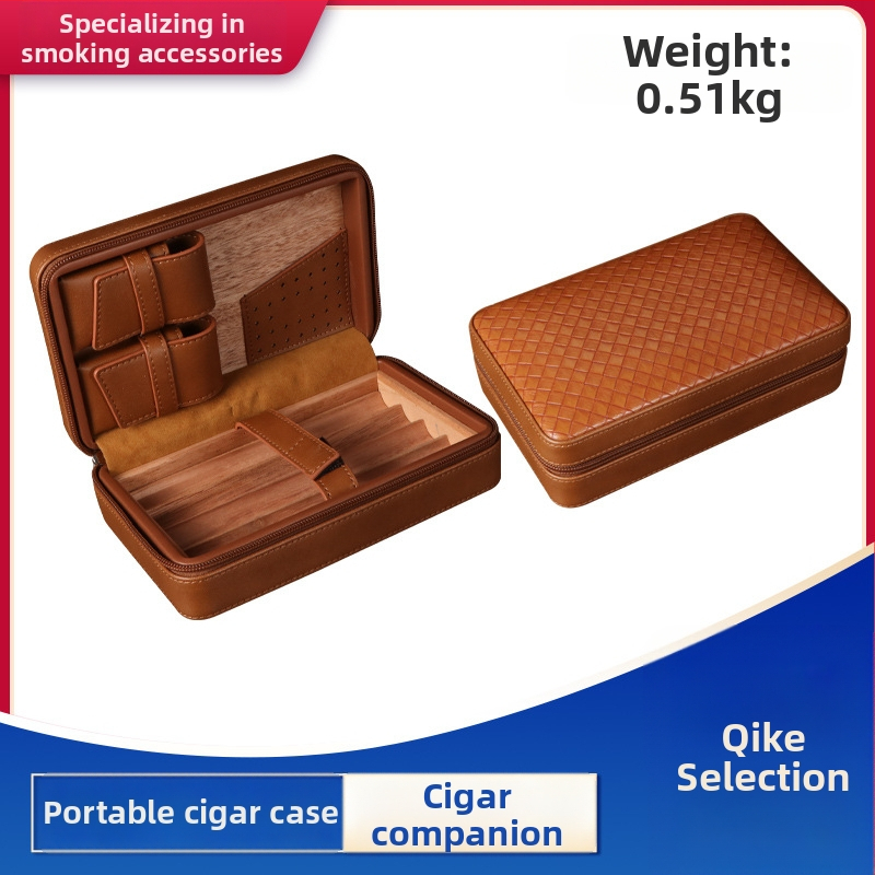 Пура хумидор Forten от кожа и дърво, стил: класически, прост и лек лукс, без персонализация