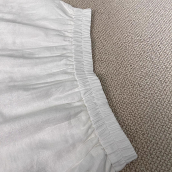 Pantaloni casual din amestec de in și bumbac, talie înaltă, stil japonez, lungime 3/4, micro-elastic