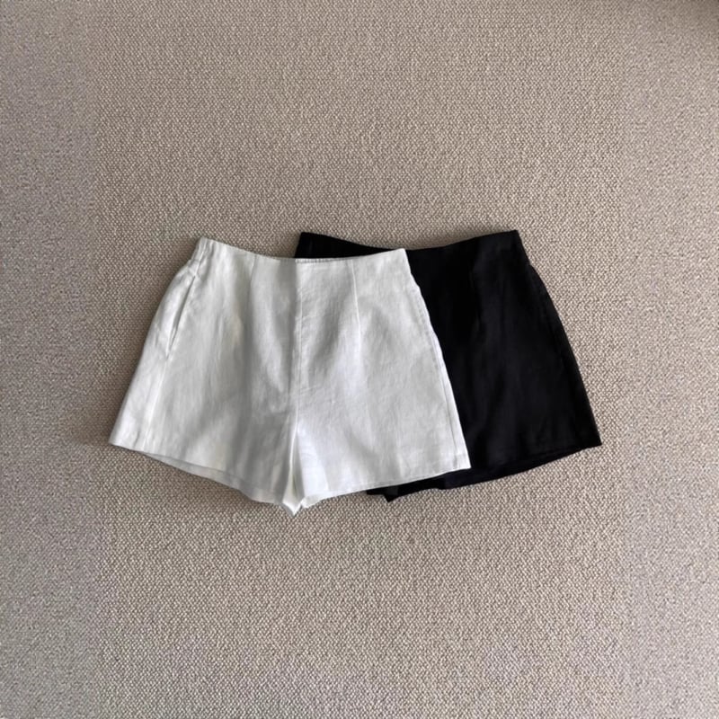 Pantaloni casual din amestec de in și bumbac, talie înaltă, stil japonez, lungime 3/4, micro-elastic