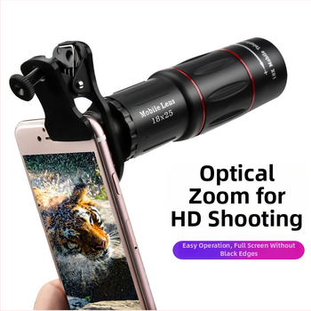 18x monokuliarus teleskopas koncertams ir lauko mobiliąjai fotografijai – išorinis ilgojo fokusavimo objektyvas