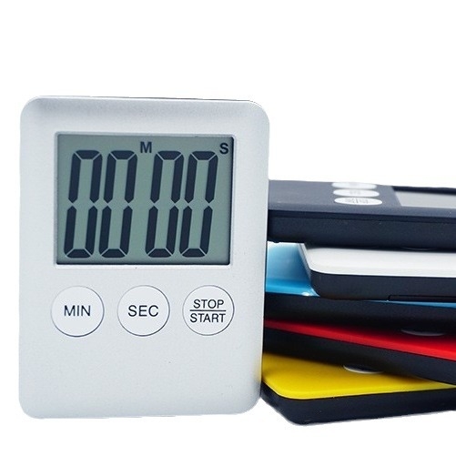 Cronometru electronic de tip countdown cu ecran LED mare, alimentat cu baterii, alarmă și cronograf