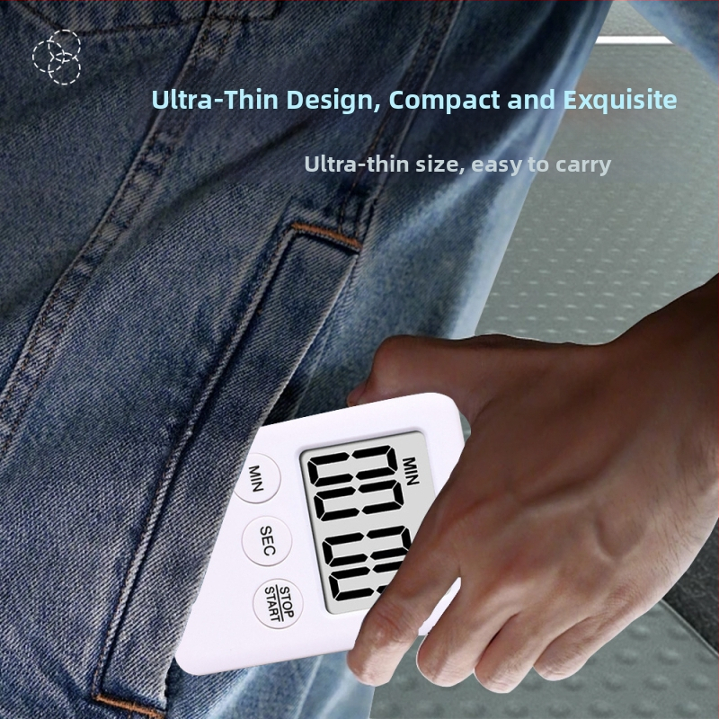 Elektroniline taimer suure LED-ekraaniga, patareidel töötav, alarm ja kronograaf