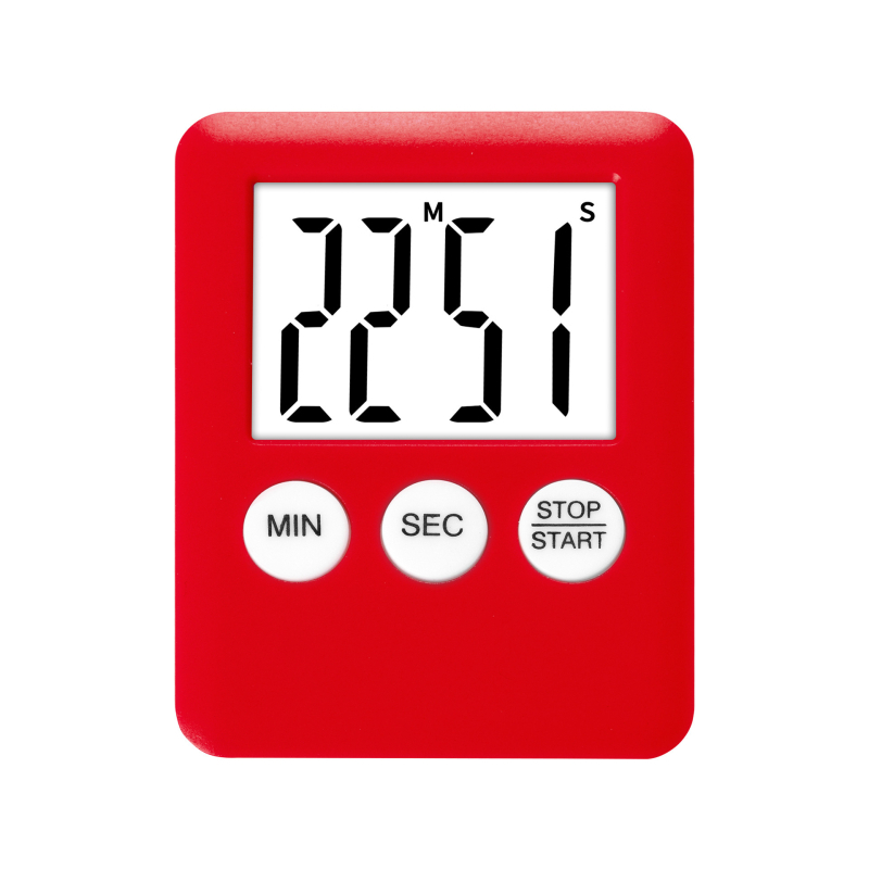 Cronometru electronic de tip countdown cu ecran LED mare, alimentat cu baterii, alarmă și cronograf