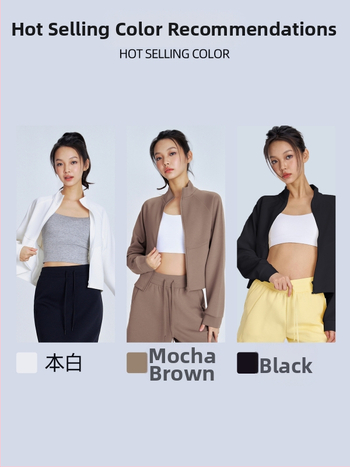 Siauro pjūvio jogos švarkas su ilgomis rankovėmis, liemens ilgis, priekinė kišenė, audinys rayon su oro sluoksniu