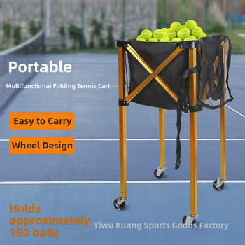 Sklopný tenisový vozík z hliníkovej zliatiny, košík na loptičky z Oxford textílie a zberač loptičiek