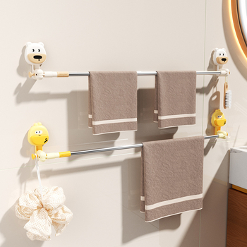 Hongyi Crtani Serija Kupaonica Zidni Držač Za Četkice Za Zube S Usisnom Čašom, Plastika, Polirani Površina, Nosivost 5–10 kg, 1 Razina