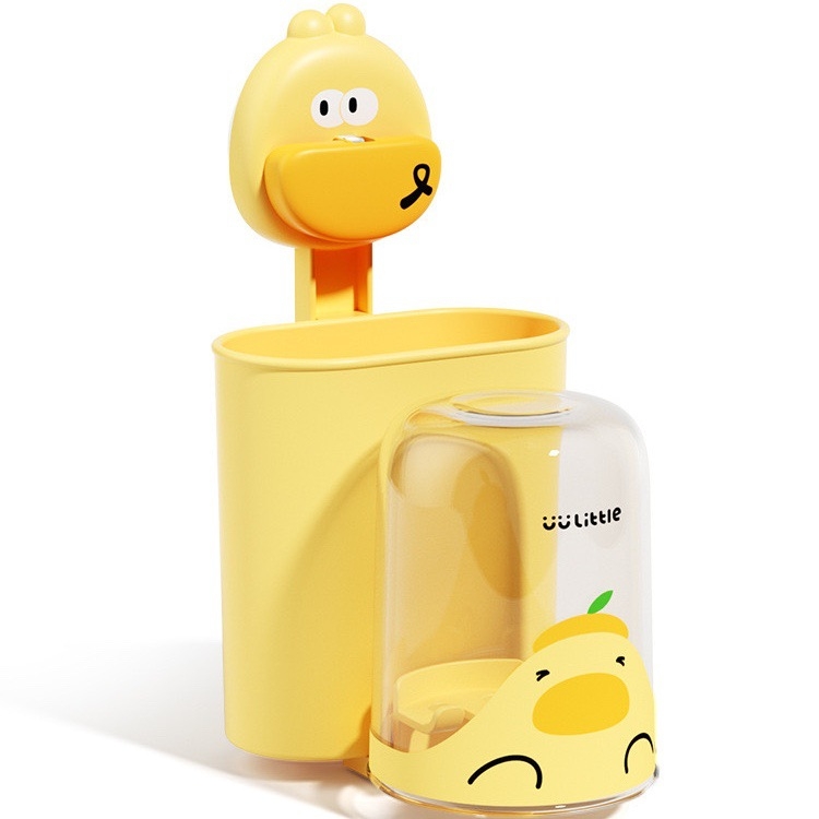 Hongyi Crtani Serija Kupaonica Zidni Držač Za Četkice Za Zube S Usisnom Čašom, Plastika, Polirani Površina, Nosivost 5–10 kg, 1 Razina