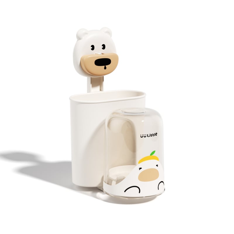 Hongyi Crtani Serija Kupaonica Zidni Držač Za Četkice Za Zube S Usisnom Čašom, Plastika, Polirani Površina, Nosivost 5–10 kg, 1 Razina