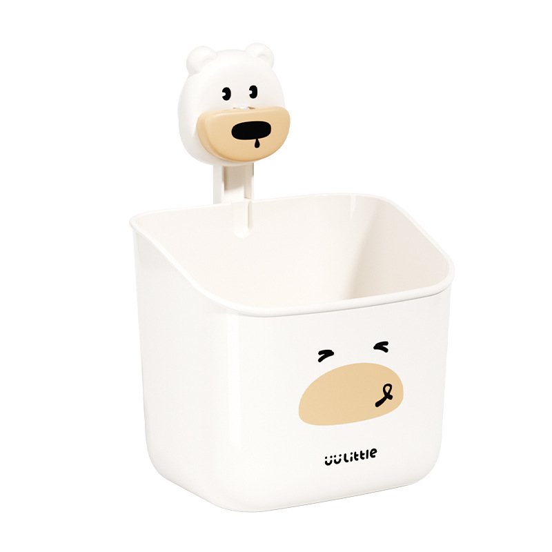 Hongyi Crtani Serija Kupaonica Zidni Držač Za Četkice Za Zube S Usisnom Čašom, Plastika, Polirani Površina, Nosivost 5–10 kg, 1 Razina