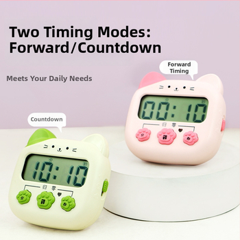 Cronometru de bucătărie pentru copii — mecanism electronic, afișaj digital, cronograf, alimentat cu baterii, carcasă din plastic