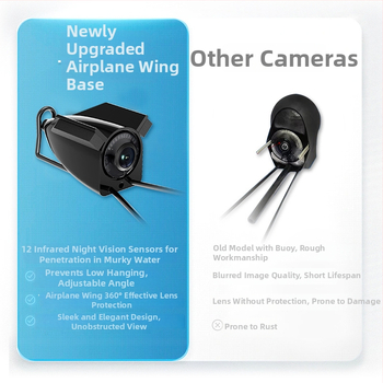 Allveese kalapüügi kaamera öise nägemisega, kaasaskantav HD pilt, kohandatav detektor (Sügavus: 0.6–73 m; Toide: DC 10–18V; Kaabel: 10–30 m)