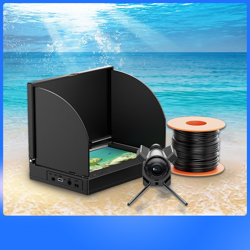 Allveese kalapüügi kaamera öise nägemisega, kaasaskantav HD pilt, kohandatav detektor (Sügavus: 0.6–73 m; Toide: DC 10–18V; Kaabel: 10–30 m)