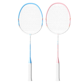 Kawasaki Dječji lagani set za badminton – 2 reketa, 3 lopte; okvir od željeznog zlitka, najlonske žice, težina 95–100 g, G4 drška, ravna raketa