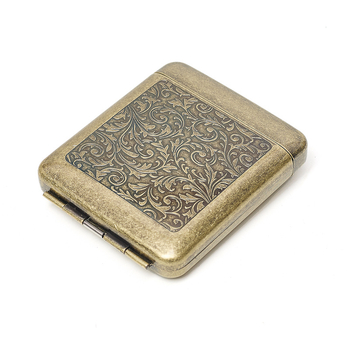 Метална кутия за цигари с двустранен капак, вместимост 20 цигари, преносима и устойчива на натиск, минималистичен дизайн