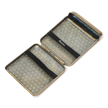 Метална кутия за цигари с двустранен капак, вместимост 20 цигари, преносима и устойчива на натиск, минималистичен дизайн