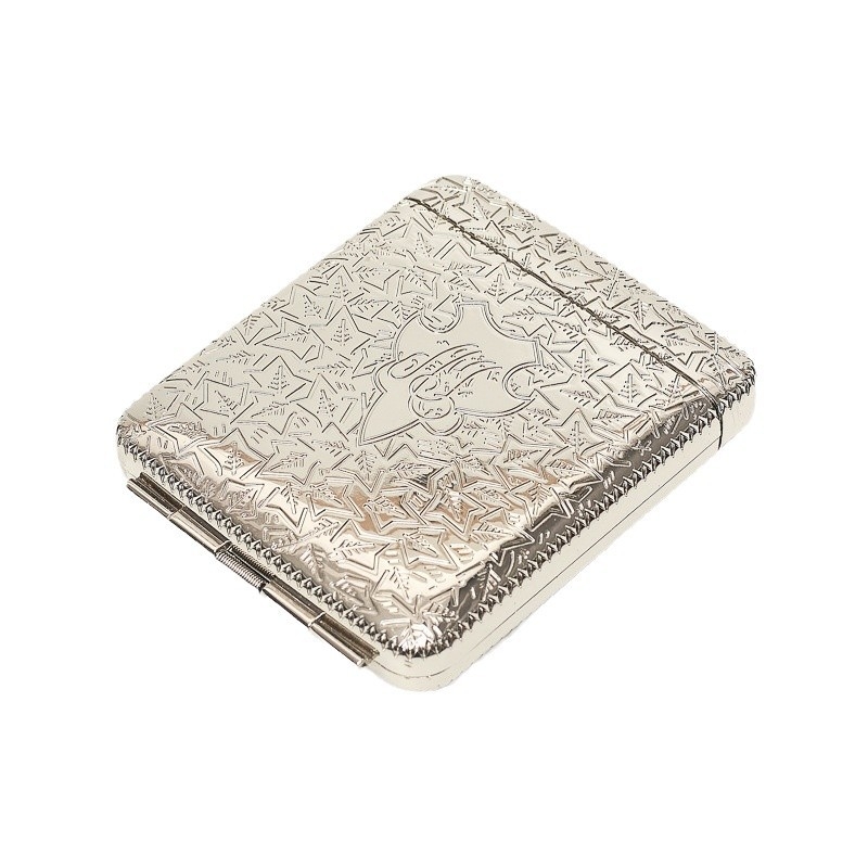 Метална кутия за цигари с двустранен капак, вместимост 20 цигари, преносима и устойчива на натиск, минималистичен дизайн