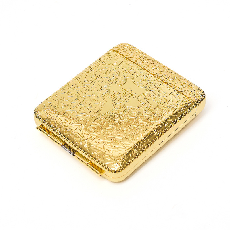 Метална кутия за цигари с двустранен капак, вместимост 20 цигари, преносима и устойчива на натиск, минималистичен дизайн