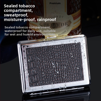 Metāla cigarešu kārba, moderns vienkāršs stils; pielāgošana pieejama; logotipa drukāšana iespējama; izcelsme Zhejiang.