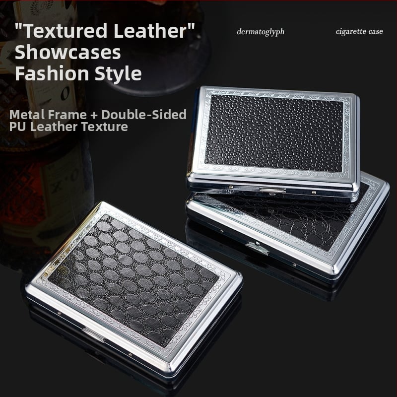 Metāla cigarešu kārba, moderns vienkāršs stils; pielāgošana pieejama; logotipa drukāšana iespējama; izcelsme Zhejiang.