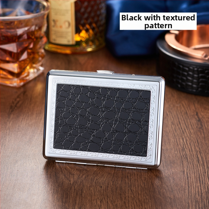 Metāla cigarešu kārba, moderns vienkāršs stils; pielāgošana pieejama; logotipa drukāšana iespējama; izcelsme Zhejiang.
