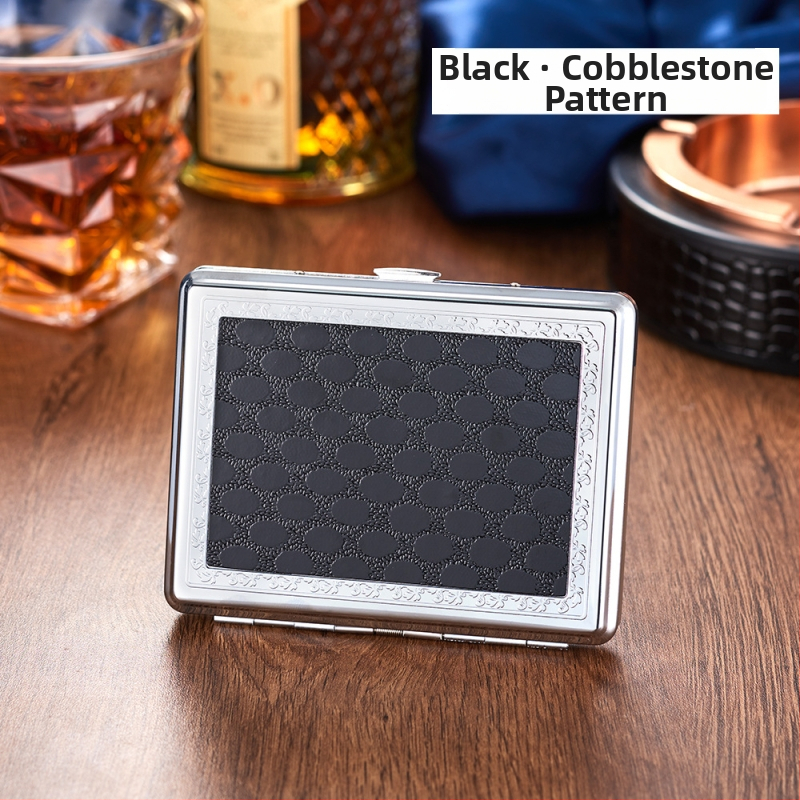 Metāla cigarešu kārba, moderns vienkāršs stils; pielāgošana pieejama; logotipa drukāšana iespējama; izcelsme Zhejiang.