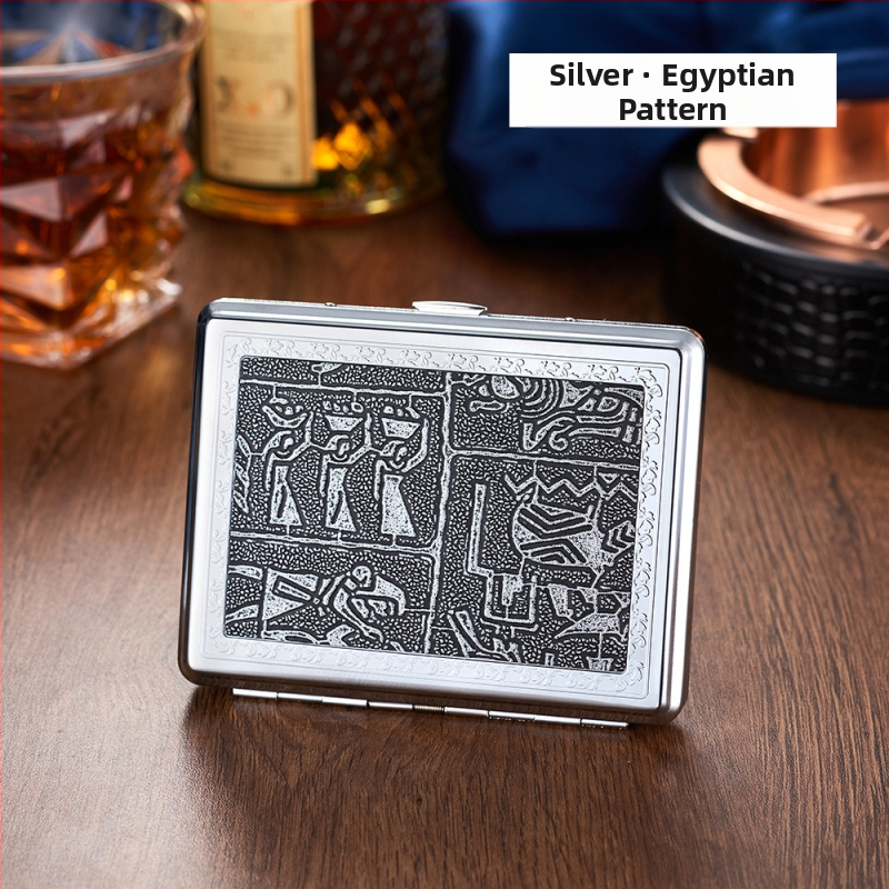 Metāla cigarešu kārba, moderns vienkāršs stils; pielāgošana pieejama; logotipa drukāšana iespējama; izcelsme Zhejiang.