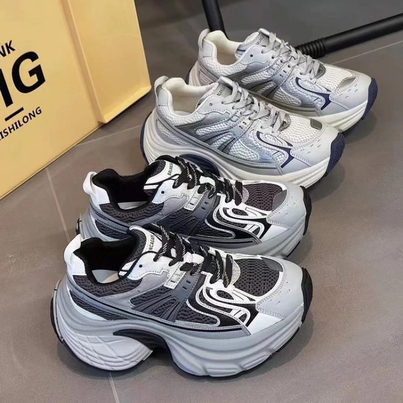 Vastag talpú dad shoes női cipő, microfiber felsőrész, gumi talp, PU talpbetét, fűződés