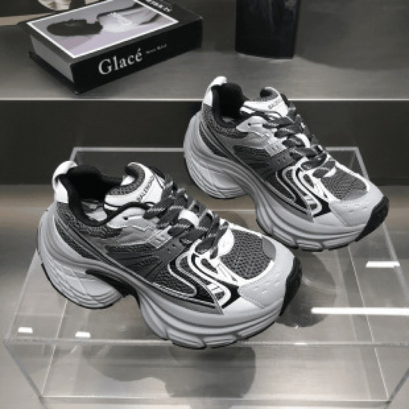 Vastag talpú dad shoes női cipő, microfiber felsőrész, gumi talp, PU talpbetét, fűződés