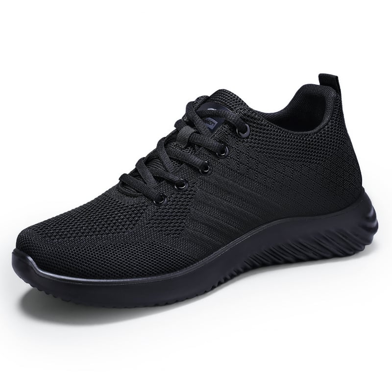 Pantofi sport pentru bărbați, talpă din poliuretan ușoară, partea superioară respirabilă fly-knit, închidere cu șireturi, vârf rotund, toc mic (1–3 cm)