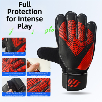 Väravavahi kinnas sõrmekaitsega, paksendatud PU, kulumiskindel, unisex, jalgpalliks