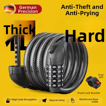 Dviračių užraktas su slaptažodžio apsauga ir plieno kabeliu, nešiojamas, specializuotas (Modelis: 1; Prekės kodas: wjbRnrzX; Medžiaga: PP)