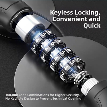 Dviračių užraktas su slaptažodžio apsauga ir plieno kabeliu, nešiojamas, specializuotas (Modelis: 1; Prekės kodas: wjbRnrzX; Medžiaga: PP)