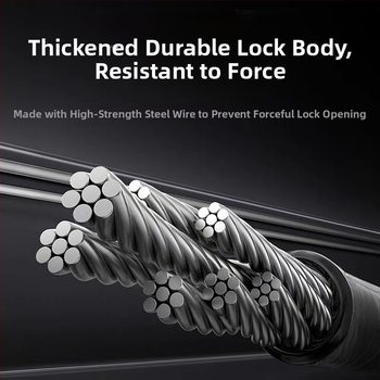 Dviračių užraktas su slaptažodžio apsauga ir plieno kabeliu, nešiojamas, specializuotas (Modelis: 1; Prekės kodas: wjbRnrzX; Medžiaga: PP)