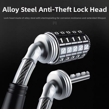 Dviračių užraktas su slaptažodžio apsauga ir plieno kabeliu, nešiojamas, specializuotas (Modelis: 1; Prekės kodas: wjbRnrzX; Medžiaga: PP)