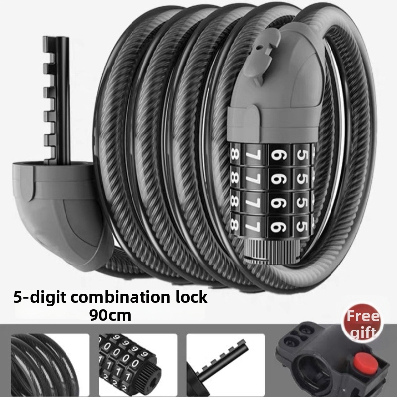 Dviračių užraktas su slaptažodžio apsauga ir plieno kabeliu, nešiojamas, specializuotas (Modelis: 1; Prekės kodas: wjbRnrzX; Medžiaga: PP)