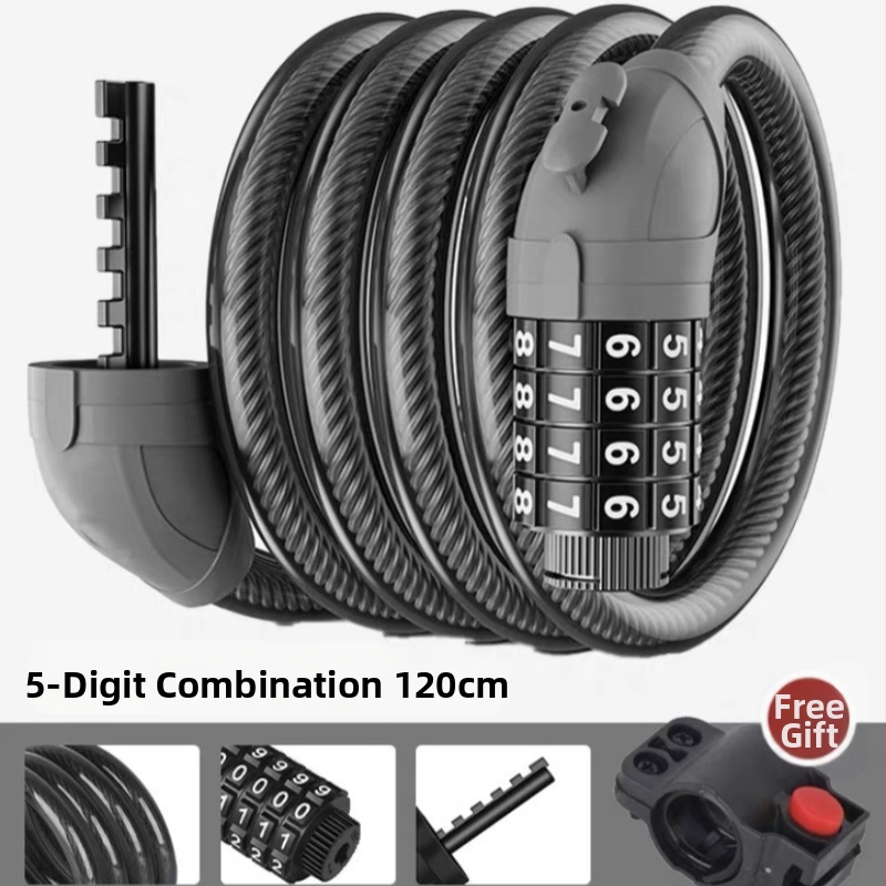 Dviračių užraktas su slaptažodžio apsauga ir plieno kabeliu, nešiojamas, specializuotas (Modelis: 1; Prekės kodas: wjbRnrzX; Medžiaga: PP)