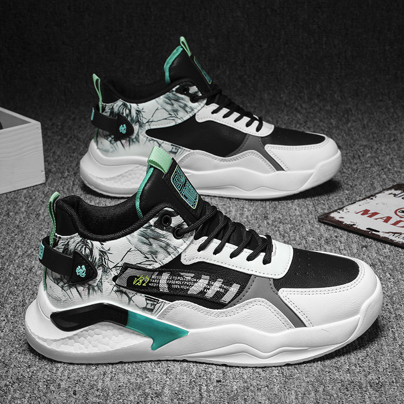 Muške vodootporne lagane tenisice sa srednjom visinom gornjeg dijela, vezicama, gumeni potplat