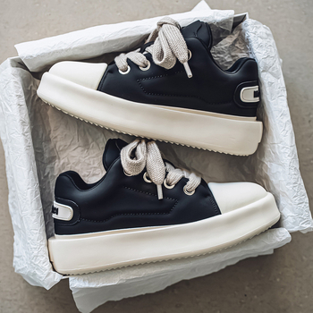 Unisex tenisice s okruglim vrhom, PU gornji dio, debela gumena potplat, nizak pet 1-3 cm, prozračna unutarnja podstava