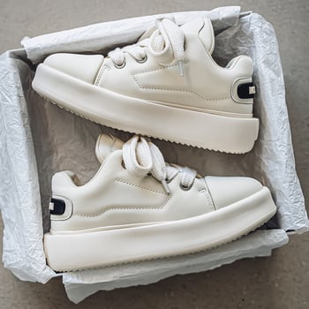 Unisex tenisice s okruglim vrhom, PU gornji dio, debela gumena potplat, nizak pet 1-3 cm, prozračna unutarnja podstava