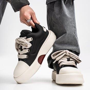 Unisex tenisice s okruglim vrhom, PU gornji dio, debela gumena potplat, nizak pet 1-3 cm, prozračna unutarnja podstava