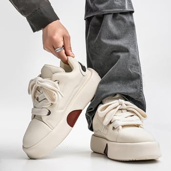 Unisex tenisice s okruglim vrhom, PU gornji dio, debela gumena potplat, nizak pet 1-3 cm, prozračna unutarnja podstava