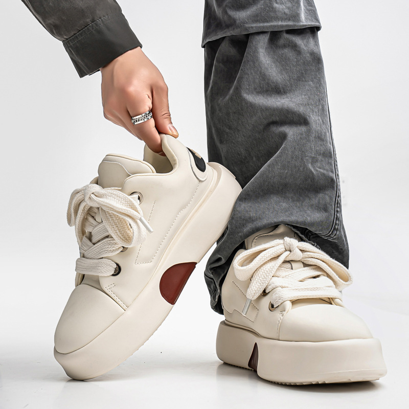 Unisex tenisice s okruglim vrhom, PU gornji dio, debela gumena potplat, nizak pet 1-3 cm, prozračna unutarnja podstava