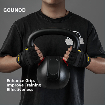 Puspirštinės rankšluos svorių kilnojimui - poliesterio pluošto delno apsauga, neslidžios, atsparios dėvėjimui, suaugusiems