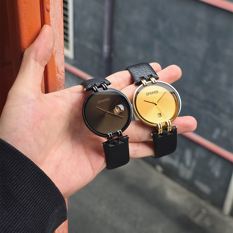 Sat EP0205A s japanskim kvarcnim mehanizmom, analogno-digitalni prikaz, kalendar, kožni remen, vodootpornost 30M