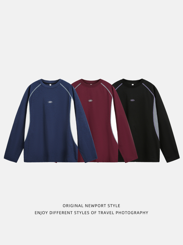 Μπλουζάκι με μακριά μανίκια, αντηλιακή προστασία, κεντημένο, χαλαρή γραμμή, 100% πολυεστέρας